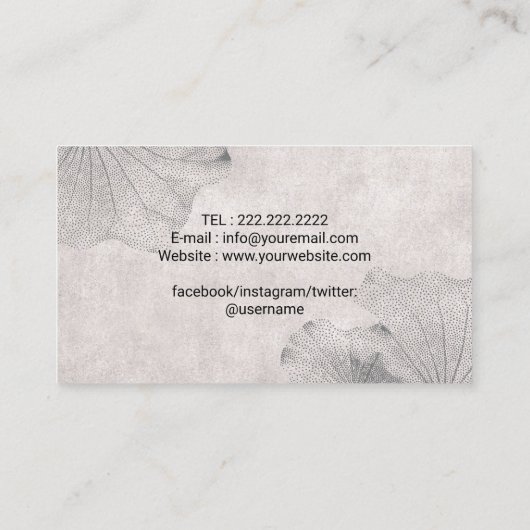  Lotus Drawing Meditation Yoga Instructor Visitekaartje (Achterkant)