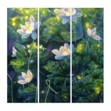 Lotus Droomlandschap – Rustgevende Bloemige Muurku