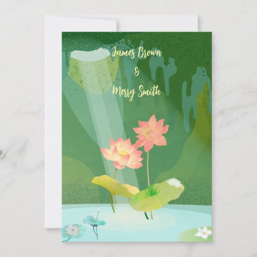 Lotus eerste dans bruiloft kaart (Voorkant)