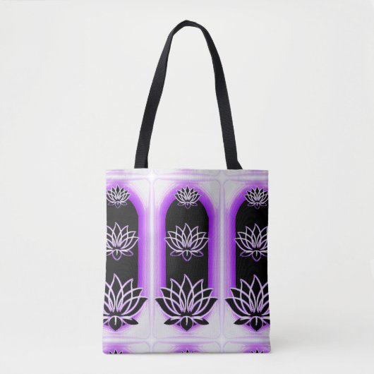 Lotus Emanation Bag White Paars Tote Bag (Voorkant)