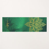 Lotus Emerald Gold Mandala Monogram Elegant Yogamat (Voorkant (horizontaal))