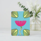Lotus en bladeren briefkaart (Staand voorkant)