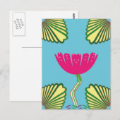 Lotus en bladeren briefkaart (Voorkant / Achterkant)
