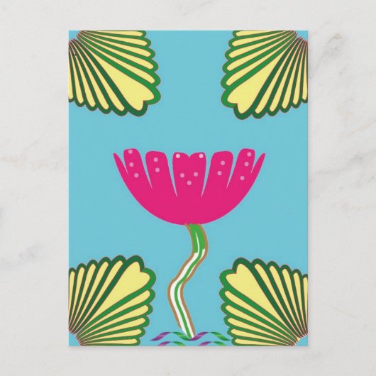 Lotus en bladeren briefkaart (Voorkant)