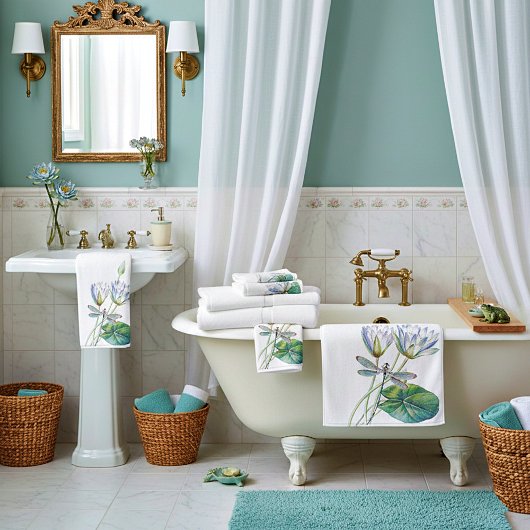 Lotus en dragonfly bad handdoek