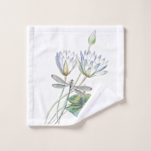 Lotus en dragonfly bad handdoek (Wasdoekje)