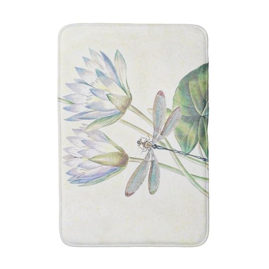 Lotus en dragonfly badmat (Voorkant Verticaal)