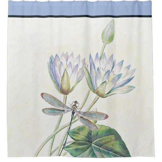 Lotus en dragonfly Douchegordijn (Voorkant)