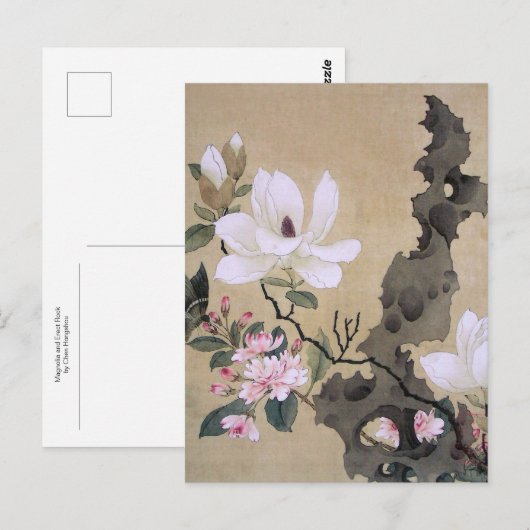 Lotus en Erect Rock van Chen Hongshou Briefkaart (Voorkant / Achterkant)