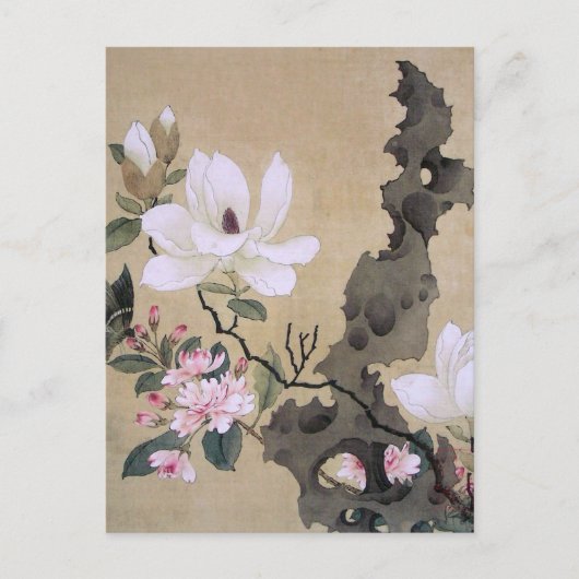 Lotus en Erect Rock van Chen Hongshou Briefkaart (Voorkant)