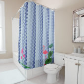 Lotus en Flamingo waterval Douchegordijn (In situ)