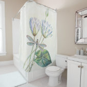 Lotus en libel douchegordijn (In situ)