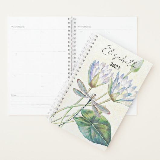 Lotus en libel gepersonaliseerd, aangepast jaar planner (Display)