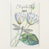 Lotus en libel gepersonaliseerd, jaar op maat planner (Voorkant)