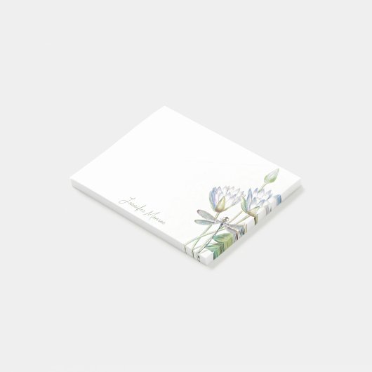 Lotus en libel gepersonaliseerd post-it® notes (Schuin)