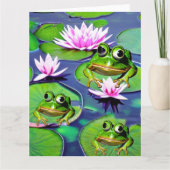 Lotus en Lily Pad Kikkers Kaart (Voorkant)