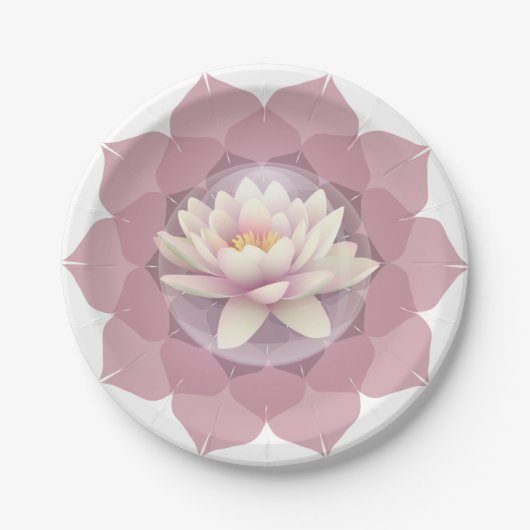 lotus en mandala papieren bordje (Voorkant)