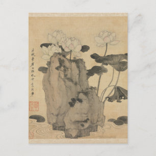Lotus en Rocks door Chen Hongshou Briefkaart