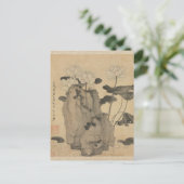 Lotus en Rocks door Chen Hongshou Briefkaart (Staand voorkant)