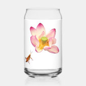 Lotus en sprinkhaan blikvorm glas (Achterkant)