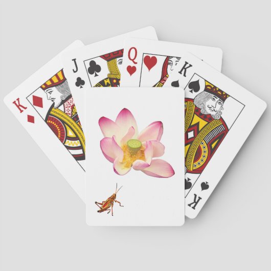 Lotus en sprinkhaan pokerkaarten (Achterkant)