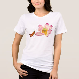 Lotus en sprinkhaan Tri-Blend shirt