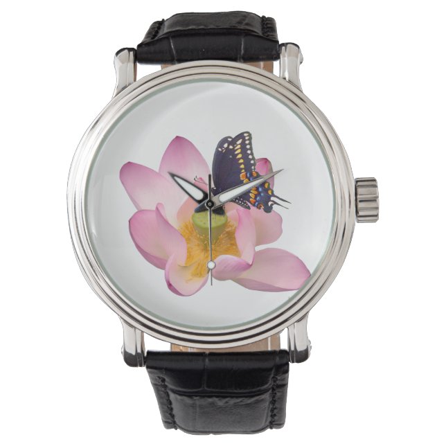 Lotus en vlinder horloge (Voorkant)