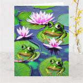 Lotus- en waterleliebladkikkers kaart (Gele Bloem)