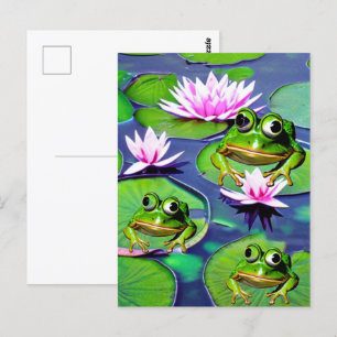 Lotus- en waterleliepadkikkers briefkaart