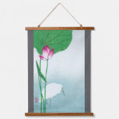 Lotus en witte reiger, Koson, Ukiyo-e Hangend Wandkleed (Voorkant)