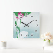 Lotus en witte reiger, Koson, Ukiyo-e Vierkante Klok (Huis)