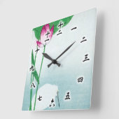 Lotus en witte reiger, Koson, Ukiyo-e Vierkante Klok (Hoek)