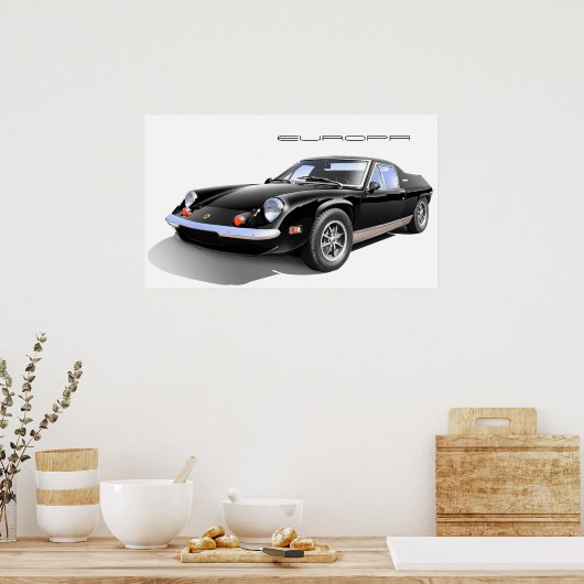 Lotus Europa Black Poster (Keuken)