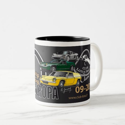 Lotus Europe 50th verjaardag Mug Tweekleurige Koffiemok (Voorkant rechts)