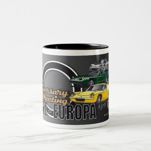 Lotus Europe 50th verjaardag Mug Tweekleurige Koffiemok (Center)