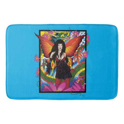 Lotus Fairy Chinese Waterdraak Badmat (Voorkant)