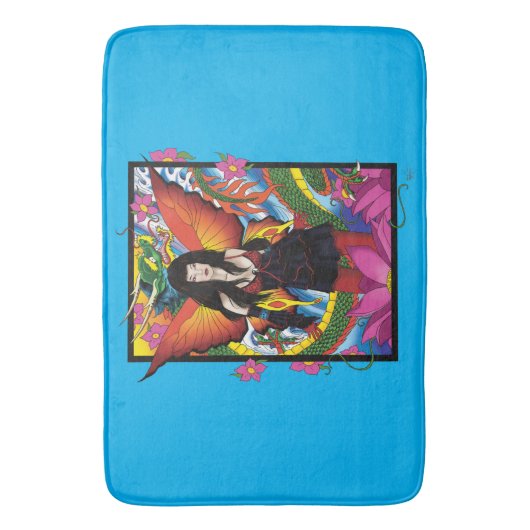 Lotus Fairy Chinese Waterdraak Badmat (Voorkant Verticaal)