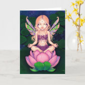"Lotus Fairy" Greeting Card Kaart (Gele Bloem)