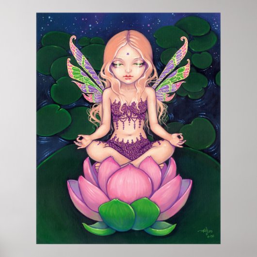 Lotus Fairy yoga fairy lily Art Print (Voorkant)