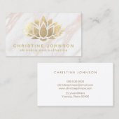 Lotus Faux Gold folie op roze marmeren huidverzorg Visitekaartje (Voorkant / Achterkant)