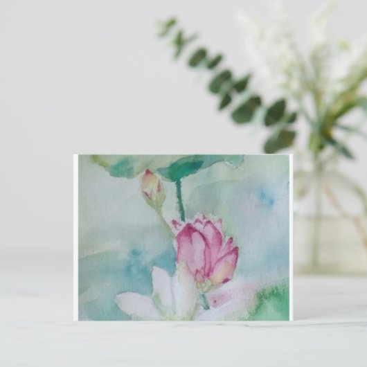 lotus feestdagenkaart (Staand voorkant)