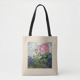 Lotus Floral Art Canvas tas
