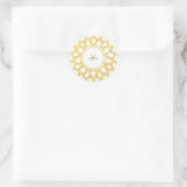 Lotus Floral Elegant Gold Mandala Monogram Ronde Sticker (Tas)