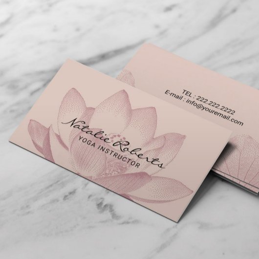  Lotus Floral illustratie Yoga Instructor Visitekaartje