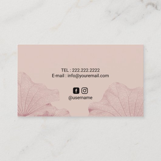  Lotus Floral illustratie Yoga Instructor Visitekaartje (Achterkant)