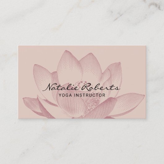 Lotus Floral illustratie Yoga Instructor Visitekaartje (Voorkant)