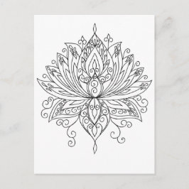 Lotus Floral Mandala Adult Coloring Briefkaart