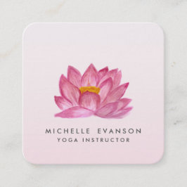 Lotus Floral Yoga Instructeur Elegant Blush Pink Vierkante Visitekaartje