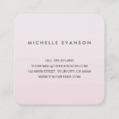 Lotus Floral Yoga Instructeur Elegant Blush Pink Vierkante Visitekaartje (Achterkant)