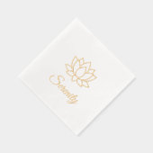 Lotus Flower Aangepaste naam Folie Servetten (Rechts)